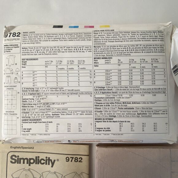 Simplicity Baby Outfit Pattern - Yellow and Blue - Picture 3 of 4